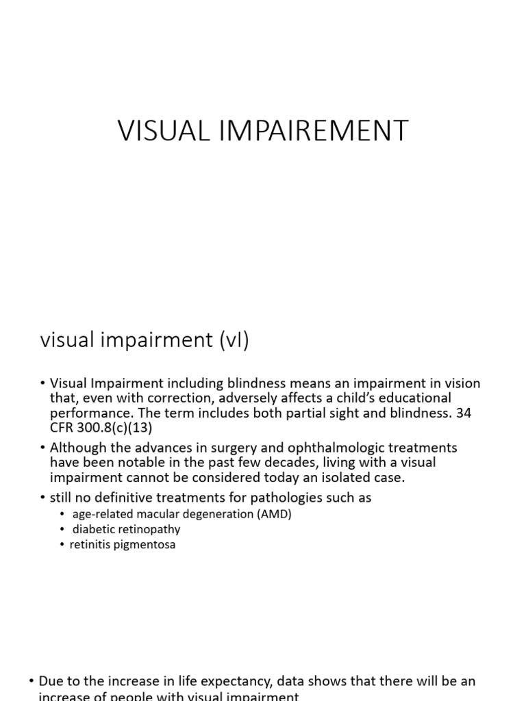 Visual Impairement | PDF | Visual Impairment | Disability