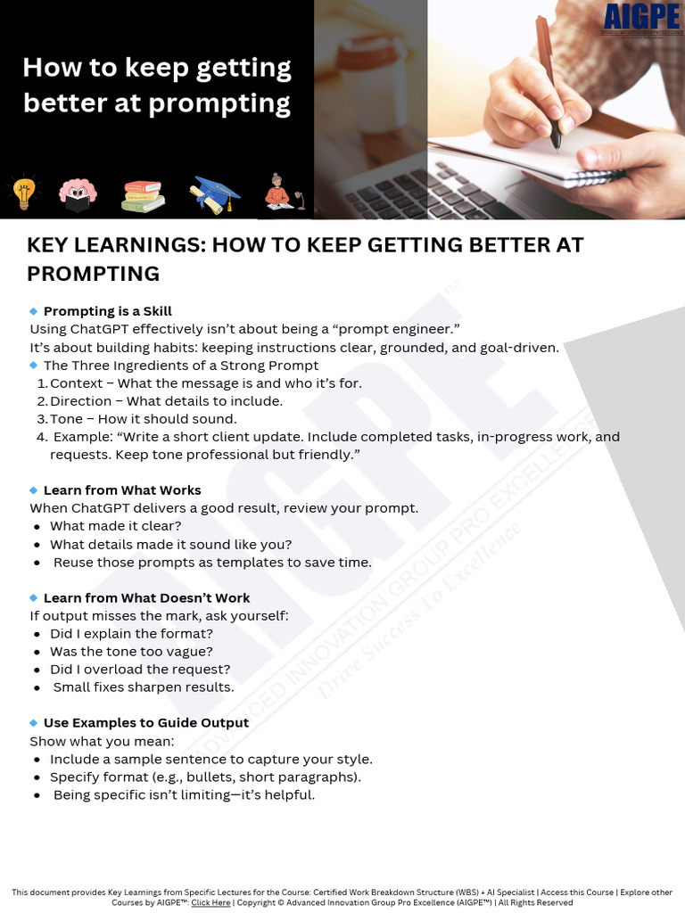 Mastering Effective AI Prompting Techniques | PDF | Learning ...