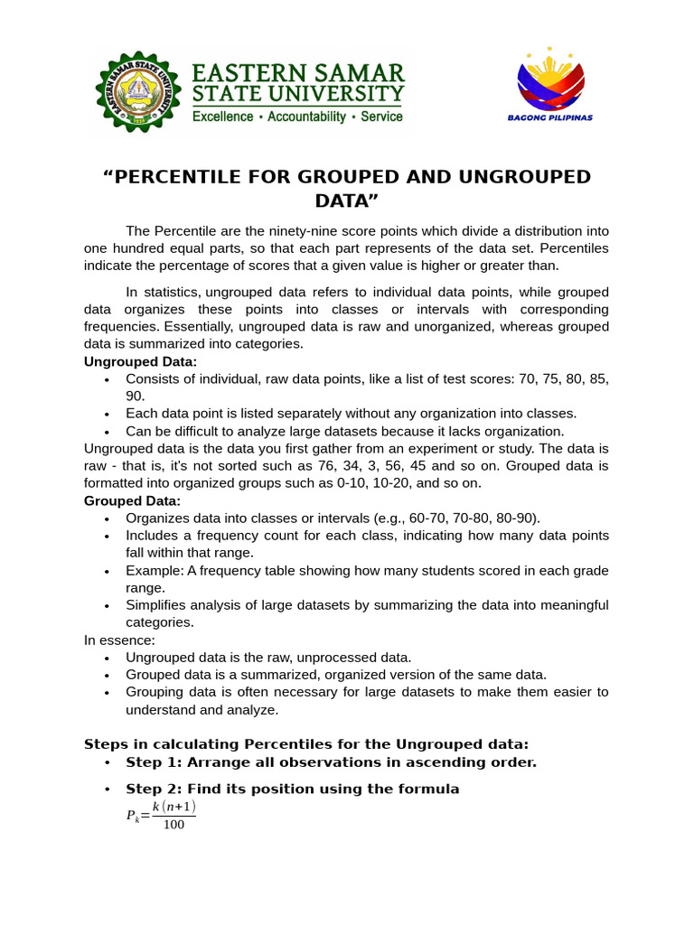 Hands Out For Statistics Report | PDF | Percentile | Data
