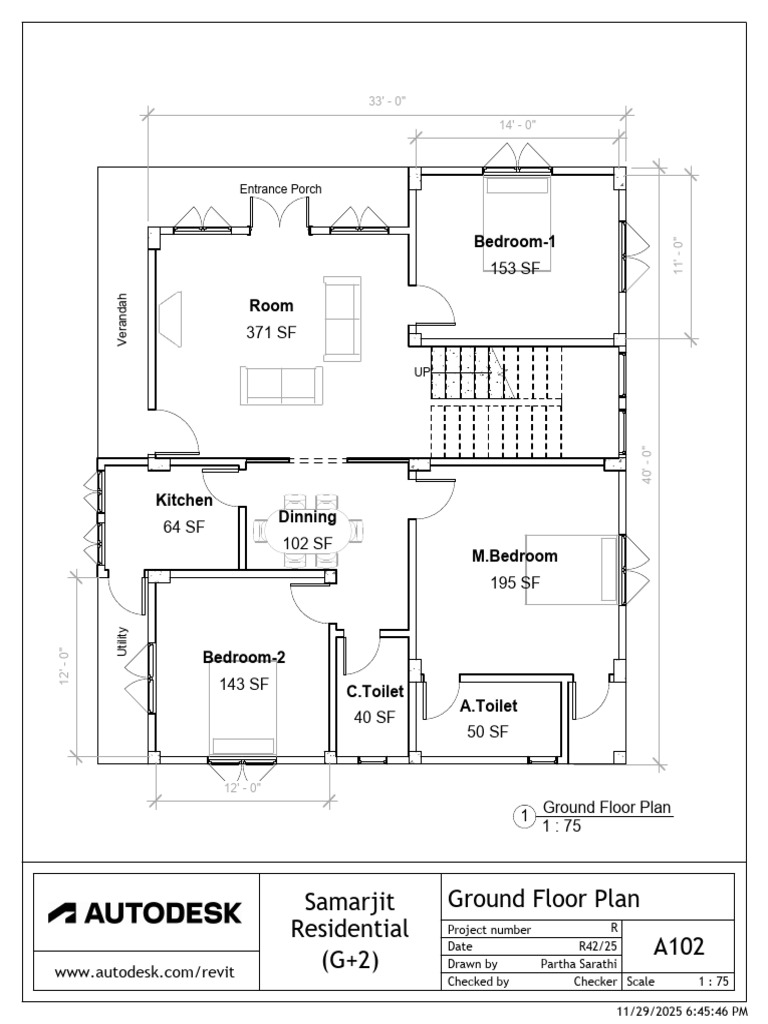 Ground Floor Plan for Residential Project | PDF | Architectural Design ...
