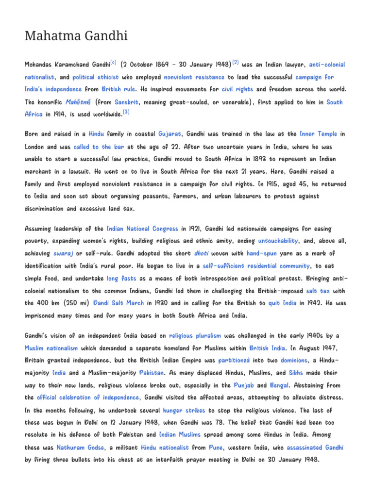 Mahatma Gandhi | PDF | Mahatma Gandhi | Indian Independence Movement