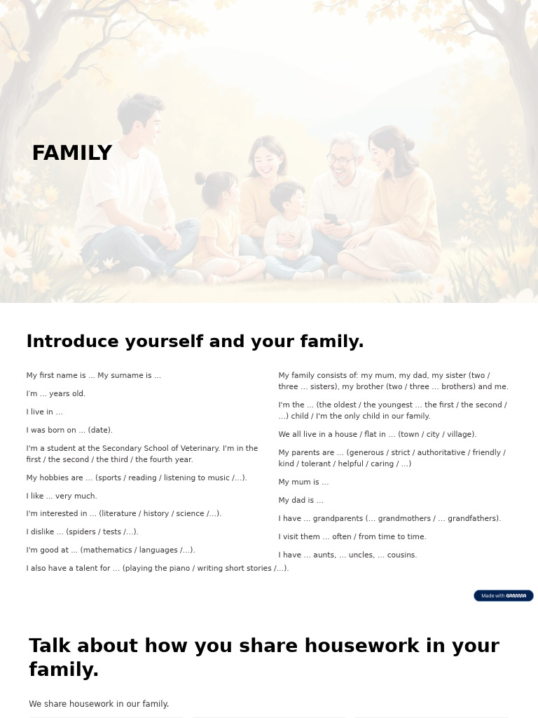 Family Introduction and Dynamics Guide | PDF | Fashion