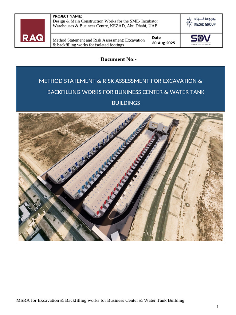 Method Statement and Risk Assessment for Excavation & Backfilling Works ...