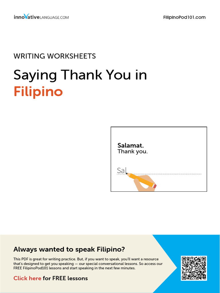 Learn to Say Thank You in Filipino | PDF