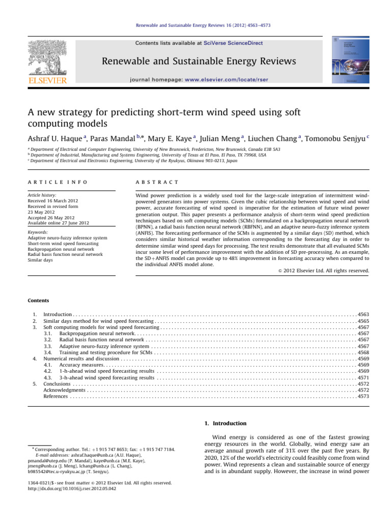 A New Strategy For Predicting Short - Term Wind Speed Using Soft ...
