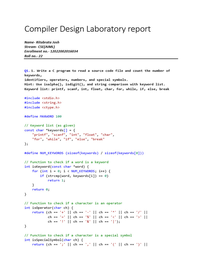 C Program for Source Code Analysis | PDF | Computer Programming | Computing