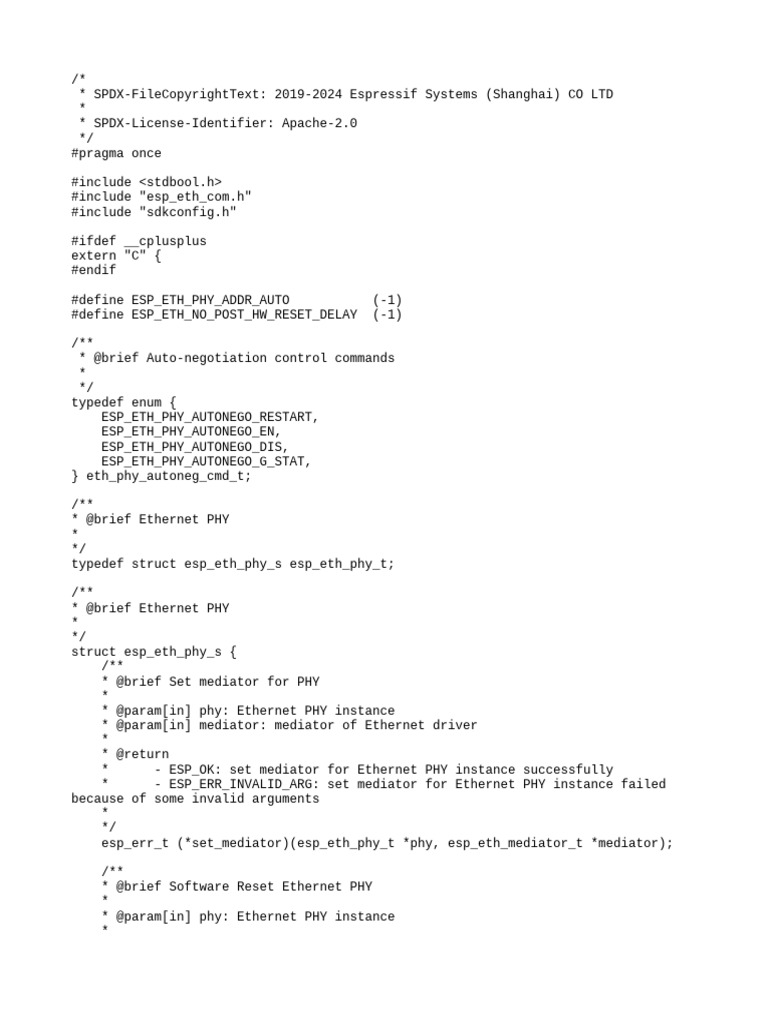 esp_eth_phy_h | PDF | Computer Networking | Physical Layer Protocols