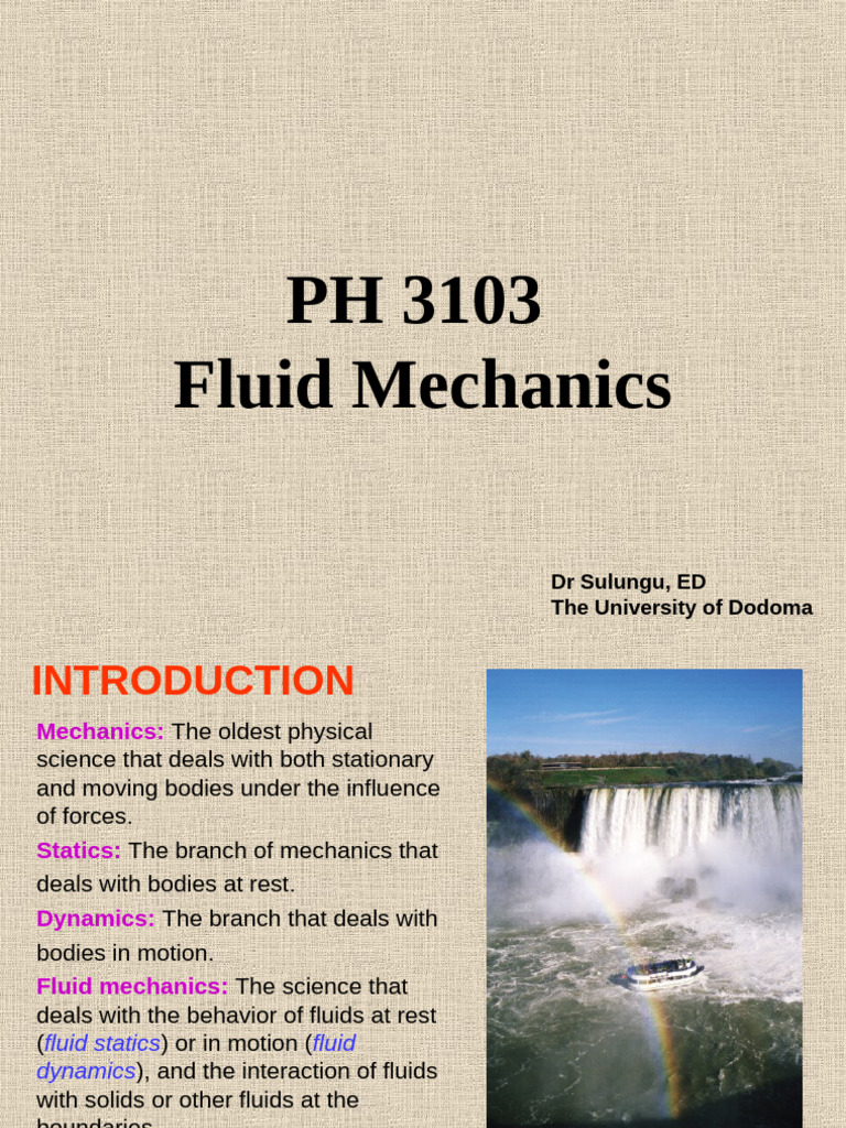 Overview of Fluid Mechanics Concepts | PDF | Viscosity | Fluid Dynamics