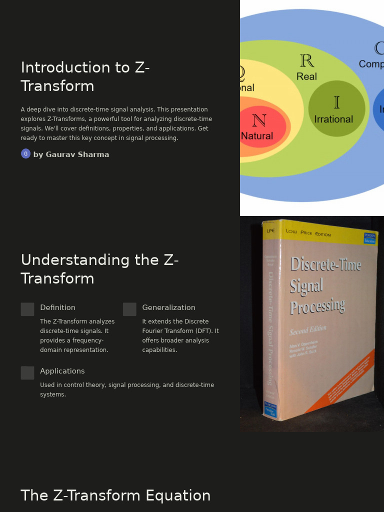 Introduction to Z Transform | PDF | Mathematics | Applied Mathematics