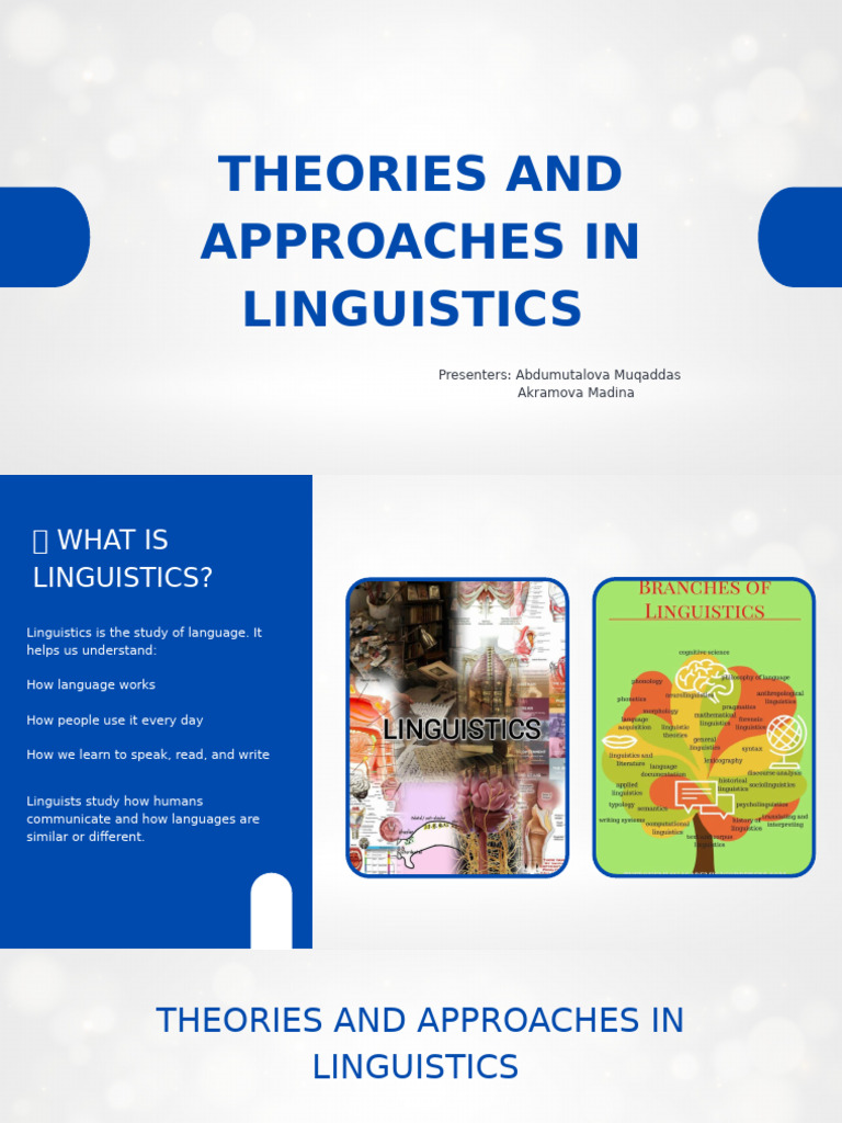 Theories and Approaches in Linguistics | PDF | Linguistics | Communication