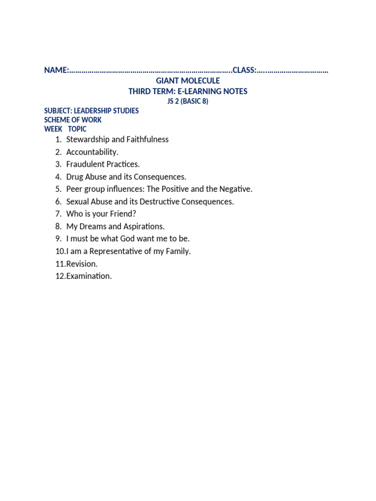 Basic 8 LDR STD 3rd Term E-Notes | PDF | Drugs | Fraud