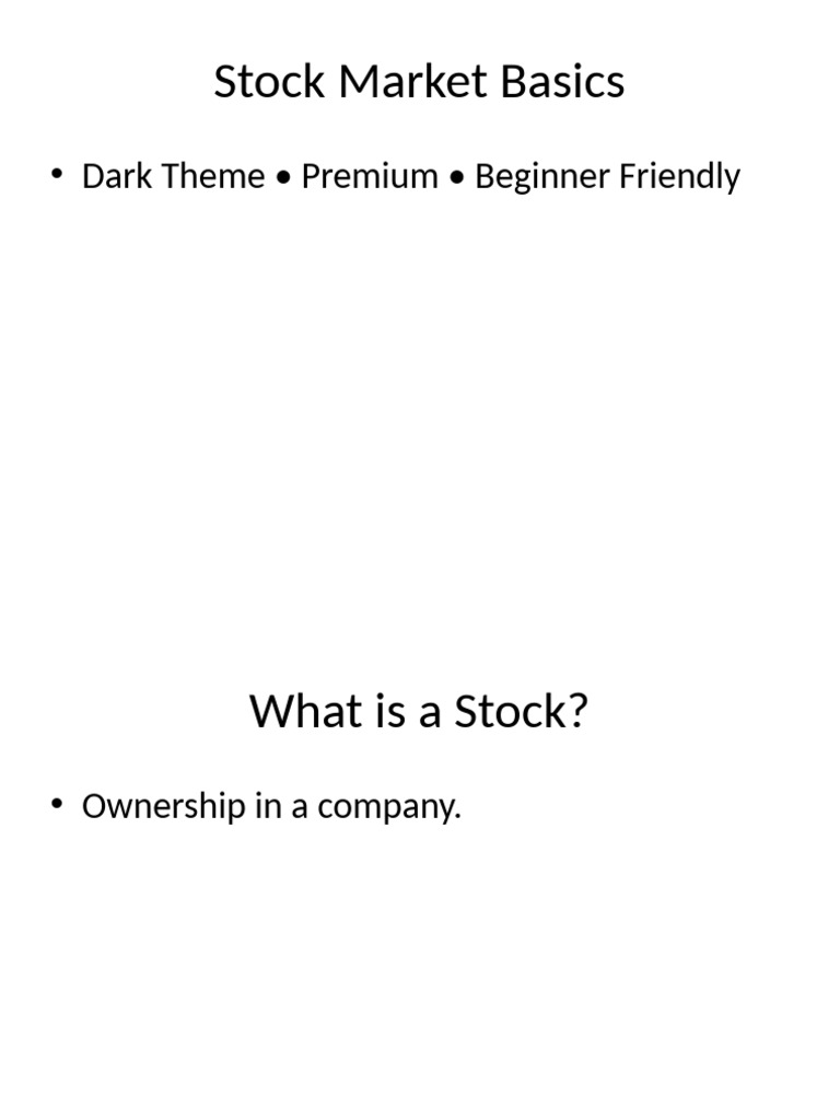 Stock Market Basics for Beginners | PDF