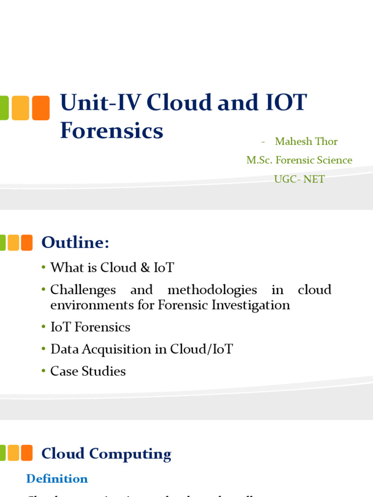 Cloud and IoT Forensics Overview | PDF | Cloud Computing | Internet Of ...