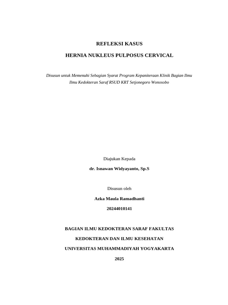 71 Resus HNP Cervical Azka | PDF