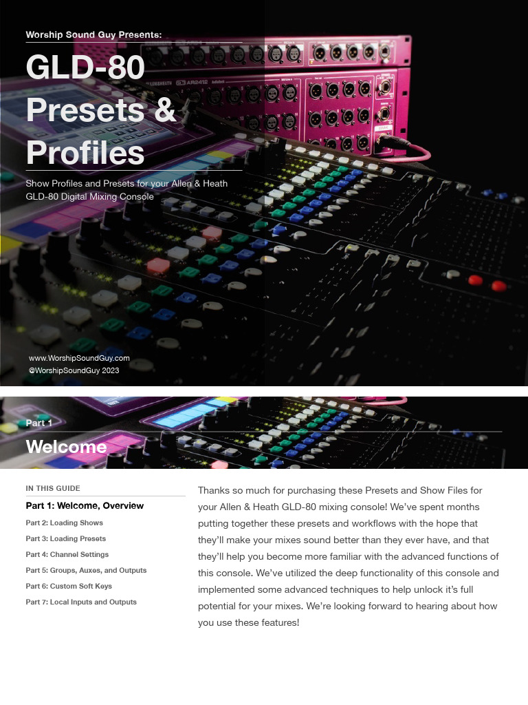 GLD-80 Mixing Console Presets Guide | PDF | System Software | Software