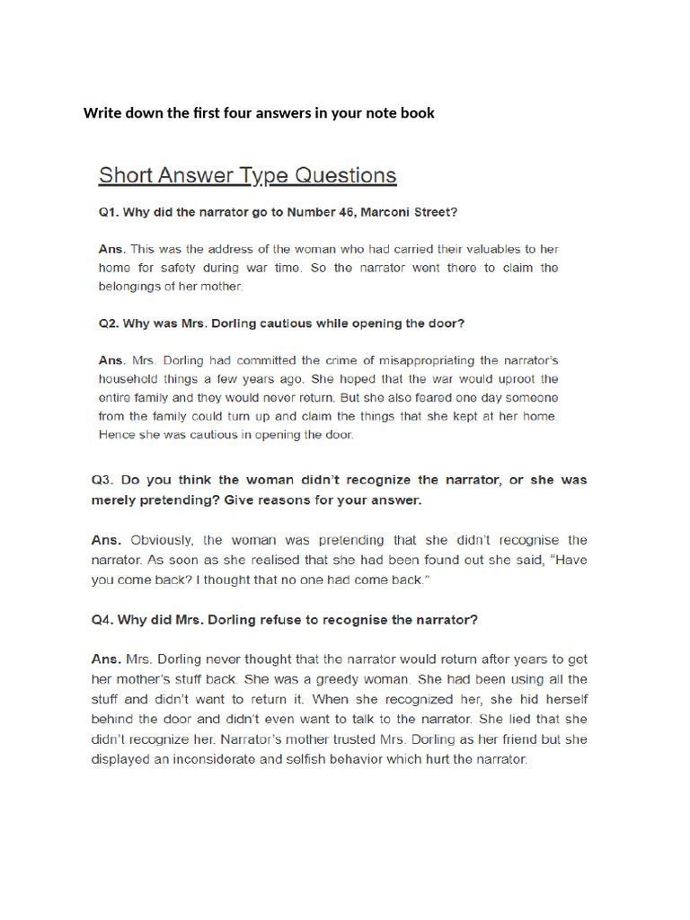 Notes On The Address | PDF