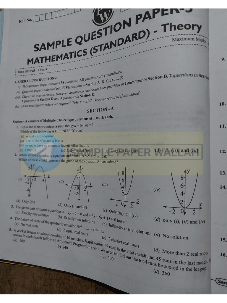 Sample Paper 5 | PDF