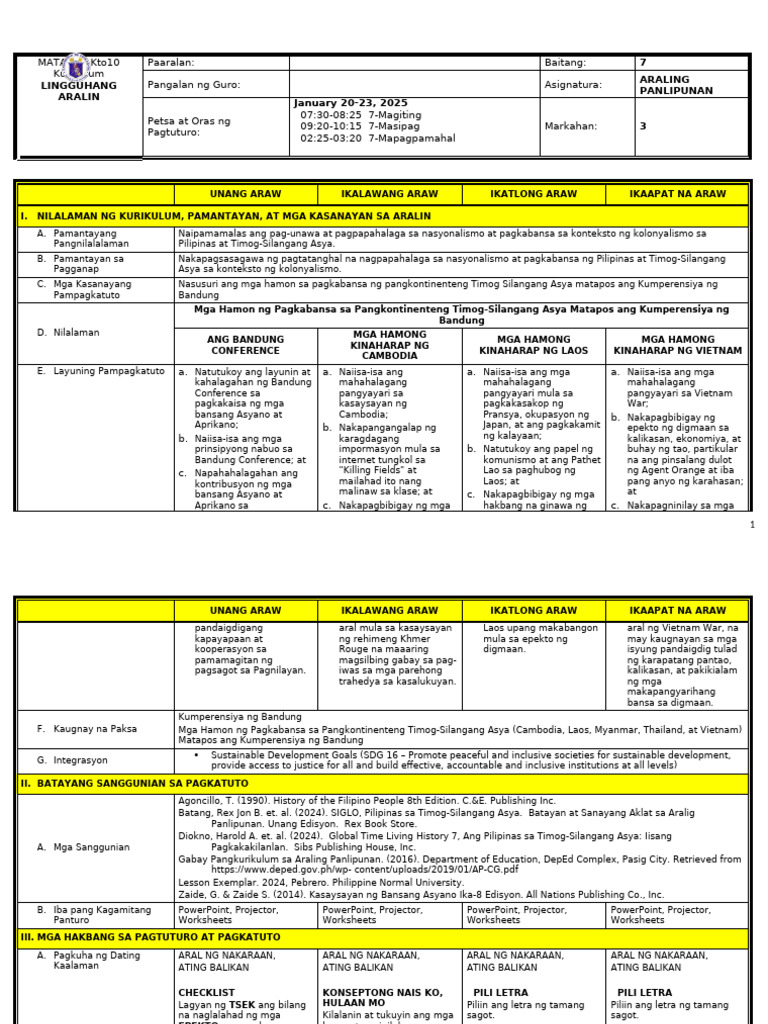 AP7 Q3 Week 5 | PDF