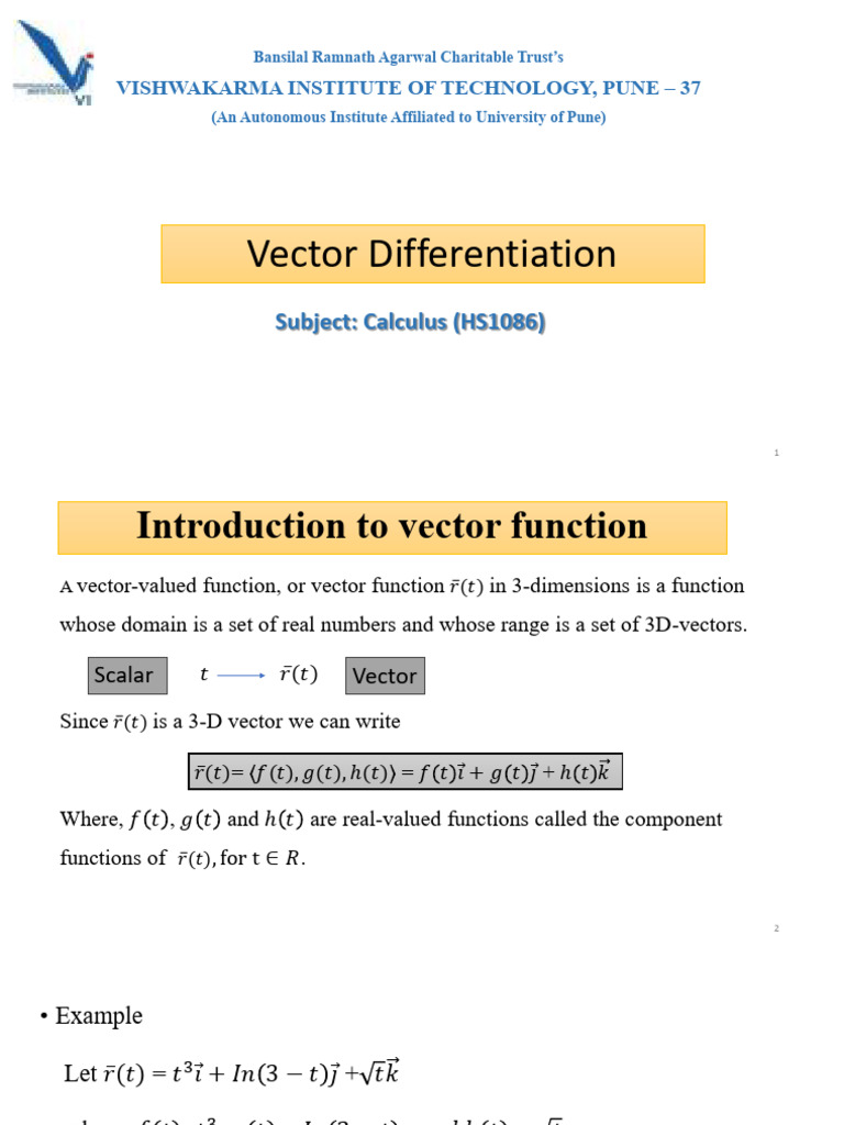 Vector Differentiation in Calculus | PDF | Acceleration | Contour Line
