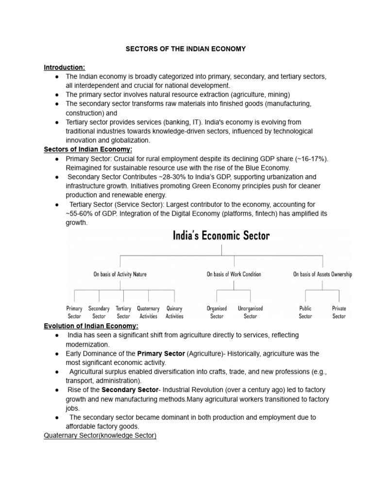 Sectors of Indian Economy | PDF | Economy Of India | Economies