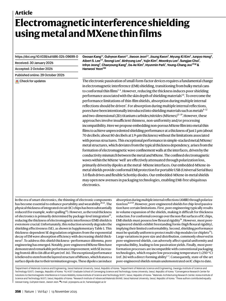 Advanced EMI Shielding with MXene Films | PDF | Thin Film ...