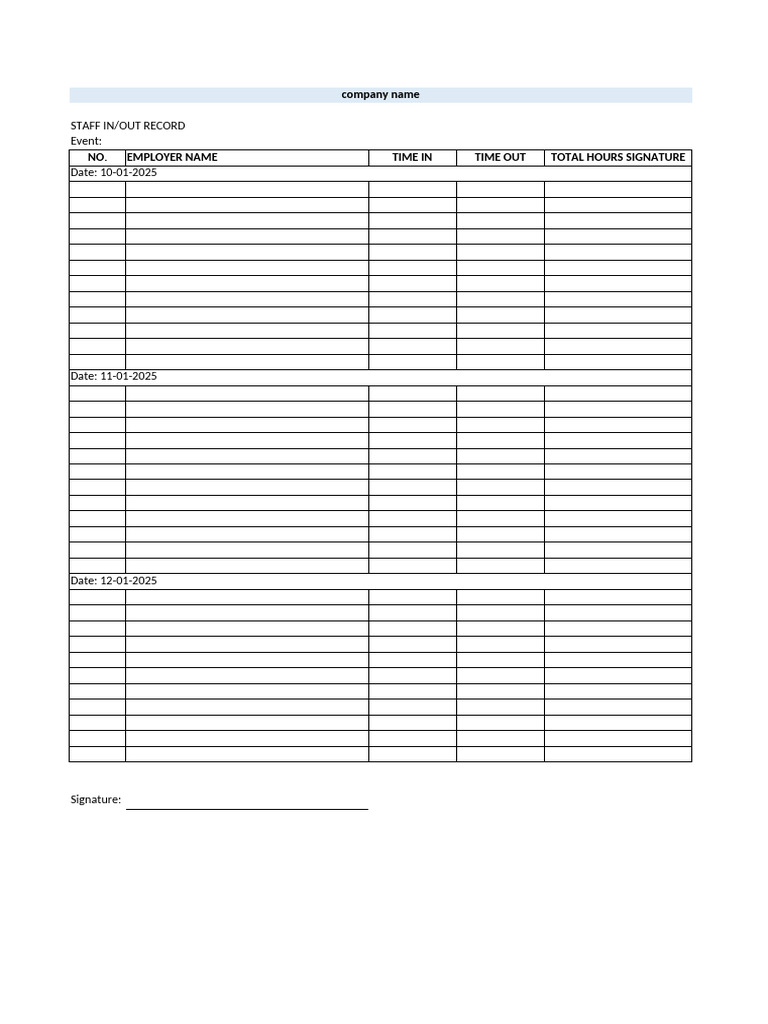 Staff in -Out | PDF