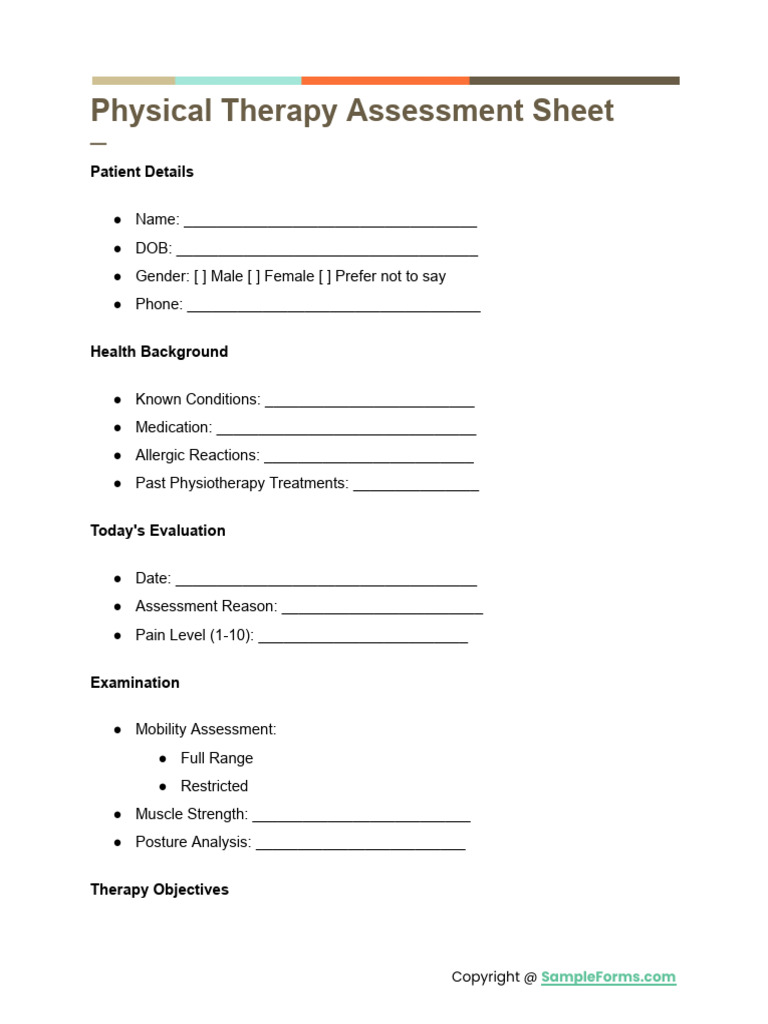 Physical Therapy Assessment Template | PDF