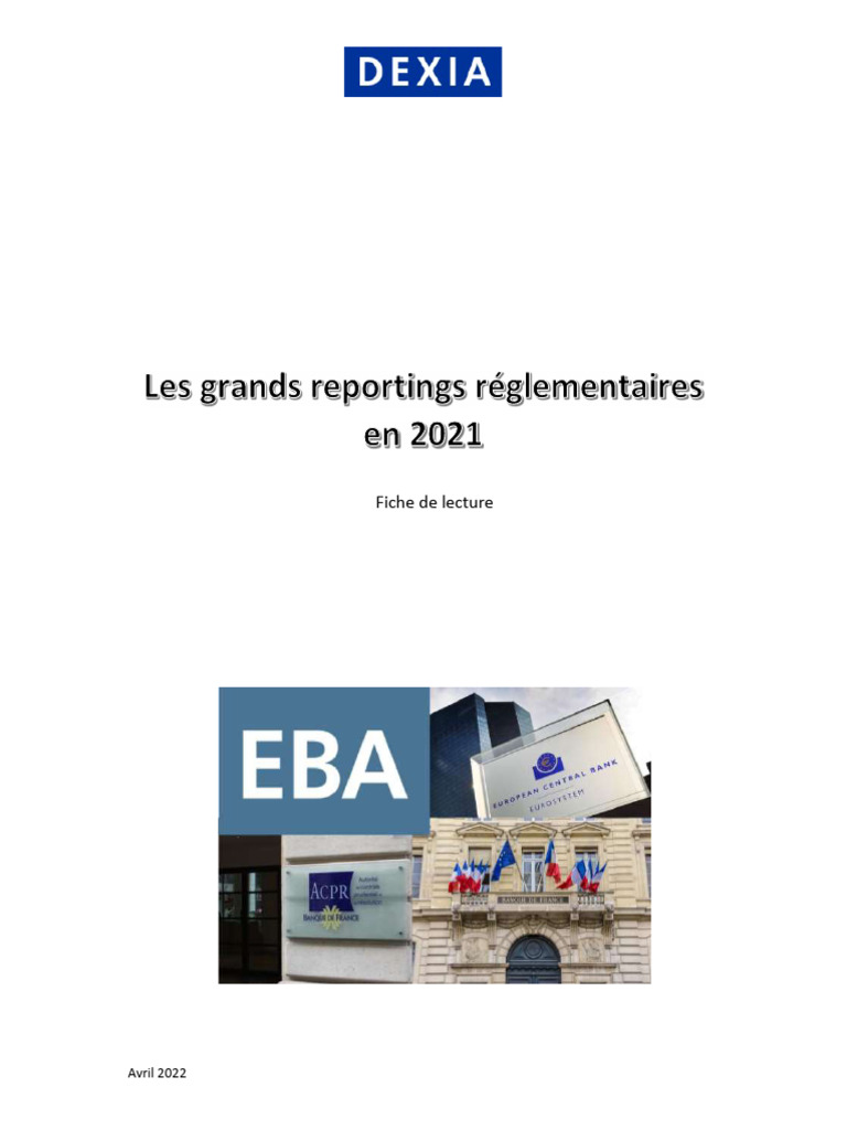Grands reportings réglementaires 2021 | PDF | Banques | Argent