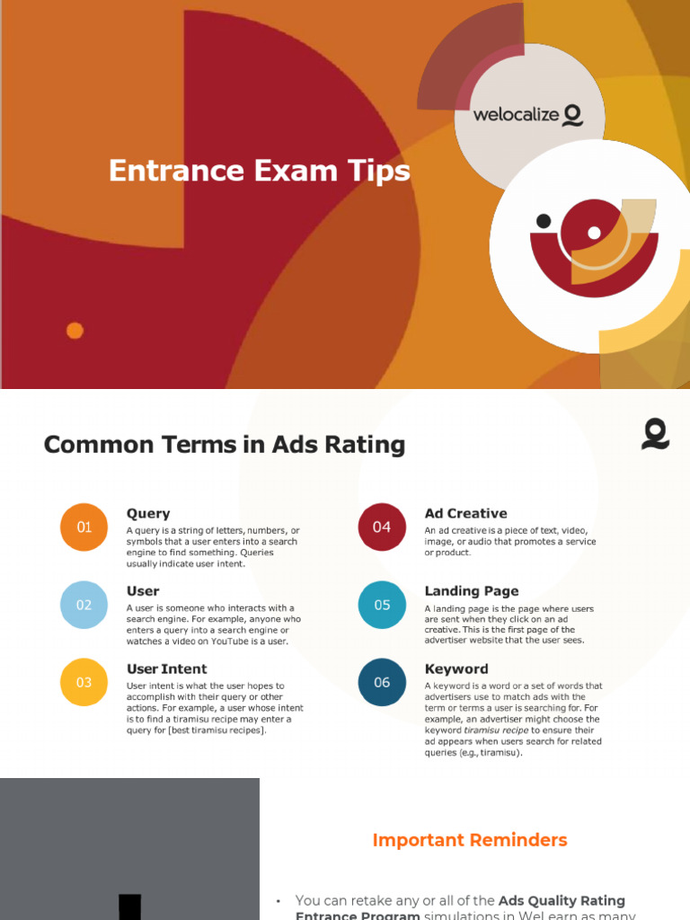 Entrance Exam Tips for Ads Rating | PDF