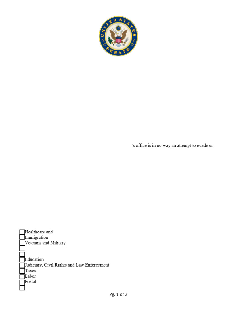 Privacy Act Release Form for Senator Cortez Masto | PDF | Government ...