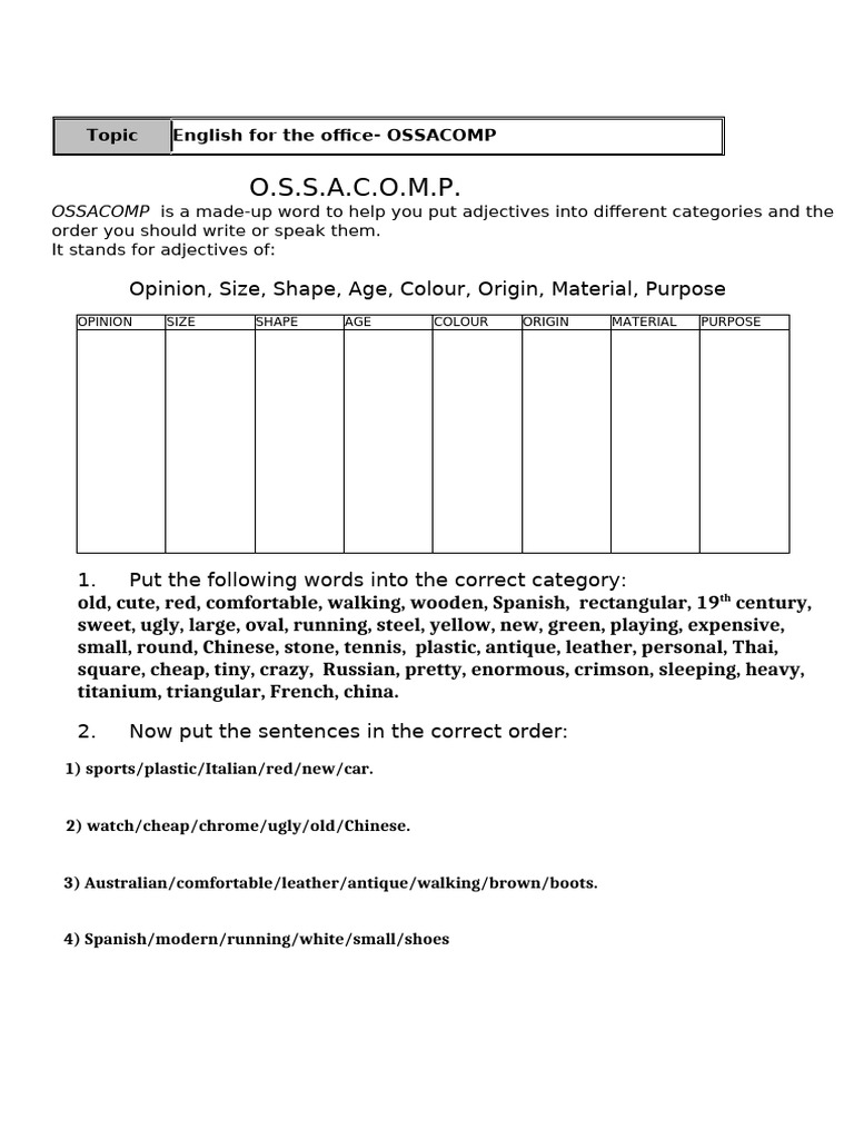 Ossa Comp | PDF
