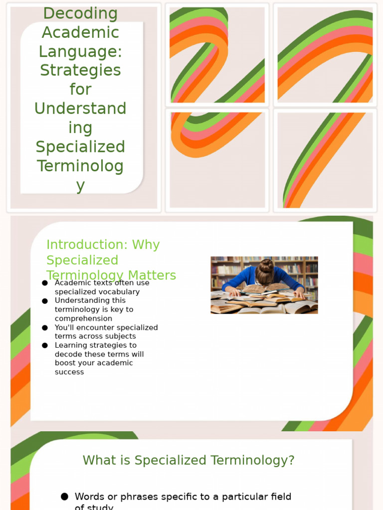 Strategies for Understanding Academic Terminology | PDF | Word | Vocabulary