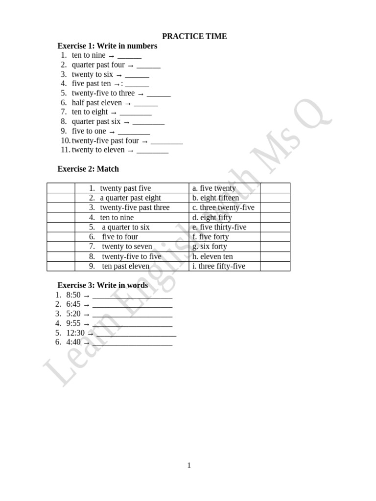 Practice Time | PDF