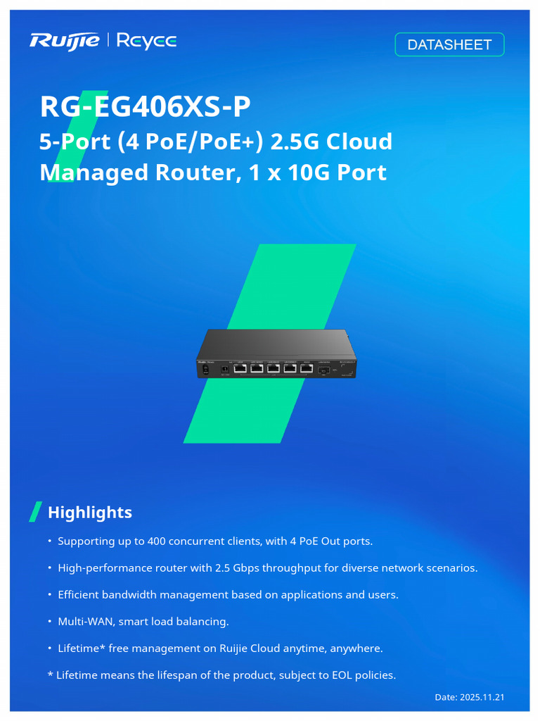 2.5G Cloud Managed Router with PoE | PDF | Radius | Ip Address