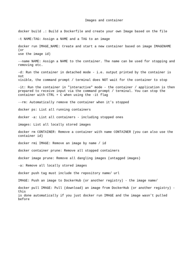 Docker Command Cheat Sheet Guide | PDF