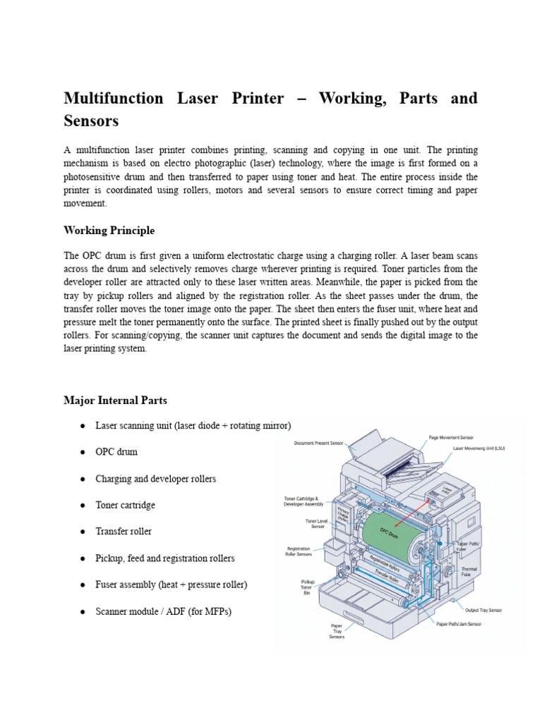 Multifunction Laser Printer Overview | PDF