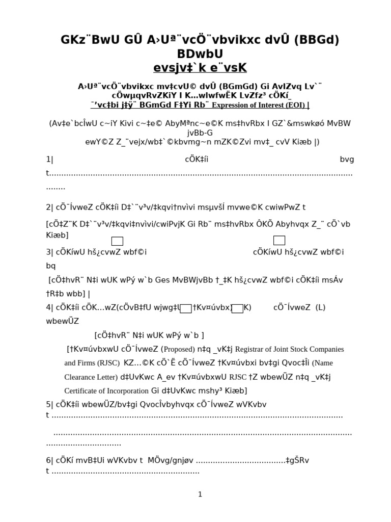 Expression of Interest (EOI) Guidelines | PDF