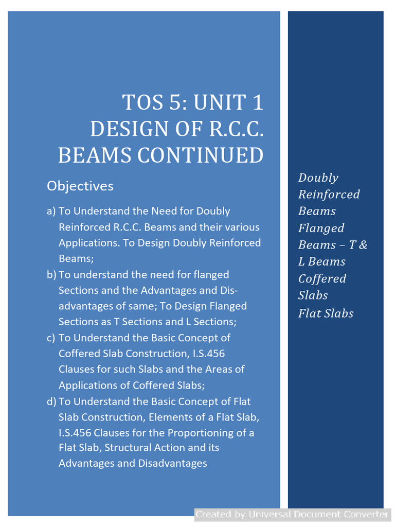 Design of Doubly Reinforced R.C.C. Beams | PDF | Beam (Structure ...