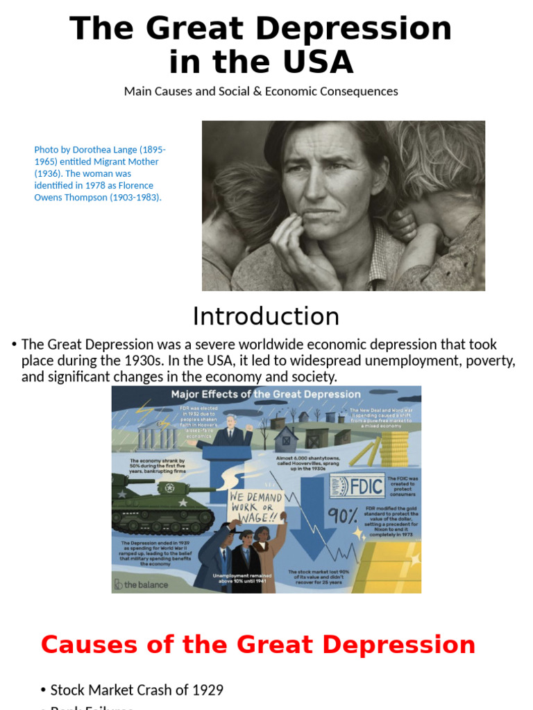 Causes and Effects of the Great Depression | PDF | Great Depression ...