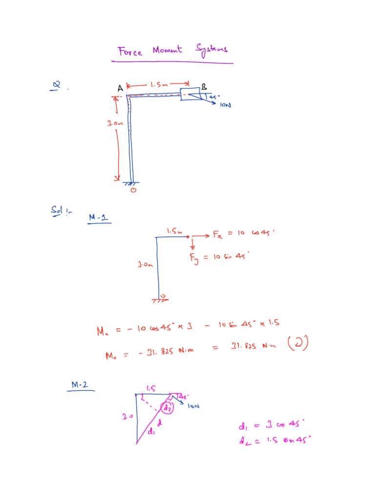 Force and Moment Calculations Guide | PDF