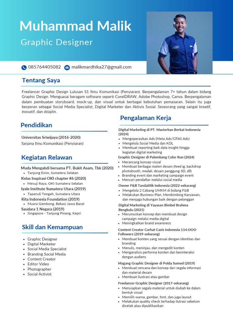 CV Muhammad Malik | PDF