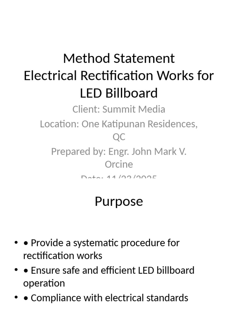 LED Billboard Electrical Rectification Guide | PDF