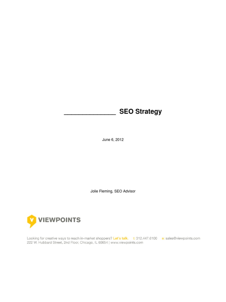SEO Strategy Document Template | PDF | Search Engine Optimization ...