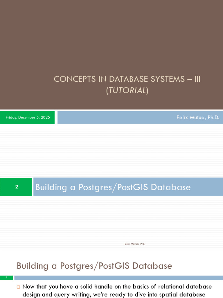 Building a Postgres/PostGIS Database Guide | PDF | Postgre Sql | Databases