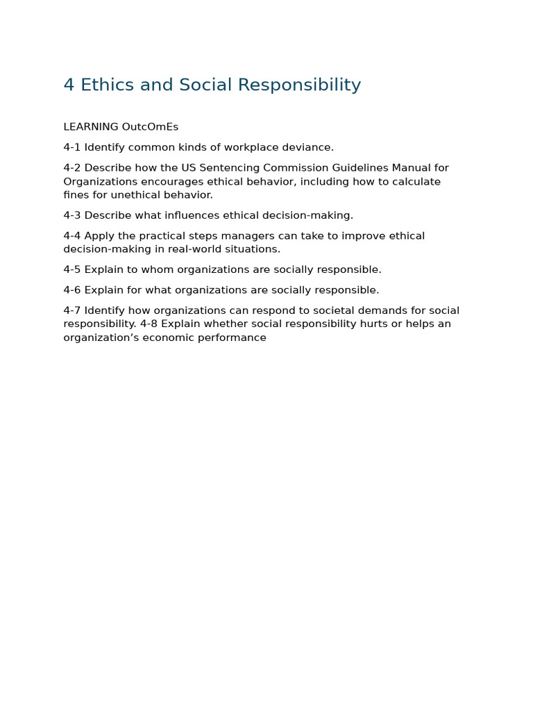 Ethics and Social Responsibility in Management | PDF