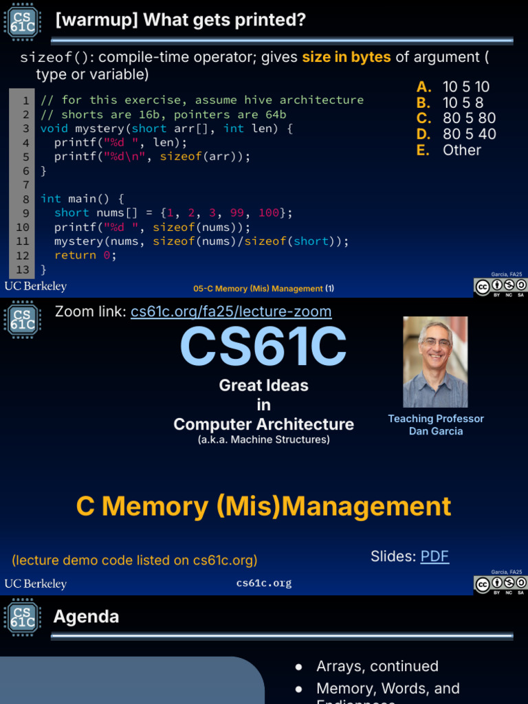 C Memory Management and Arrays | PDF | Pointer (Computer Programming ...