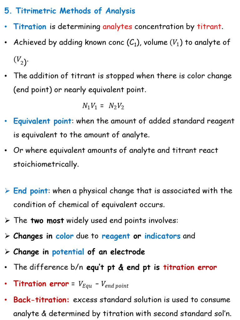 Titrimetric Analysis Methods Explained | PDF | Titration | Chemistry