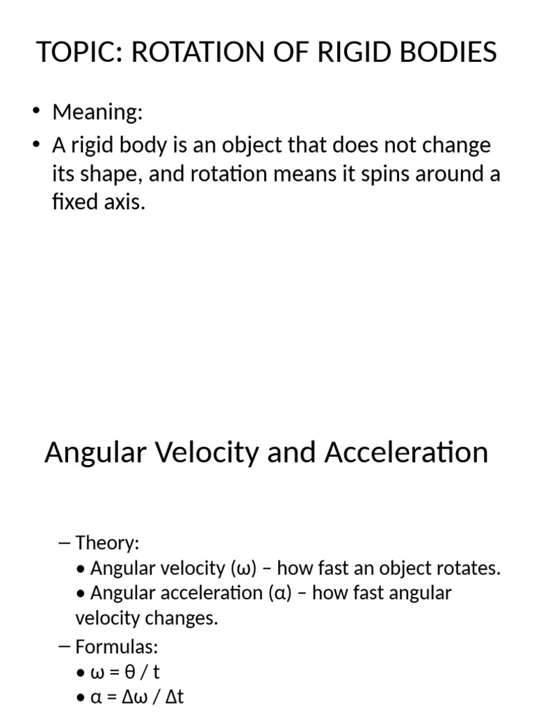 Rotation of Rigid Bodies | PDF