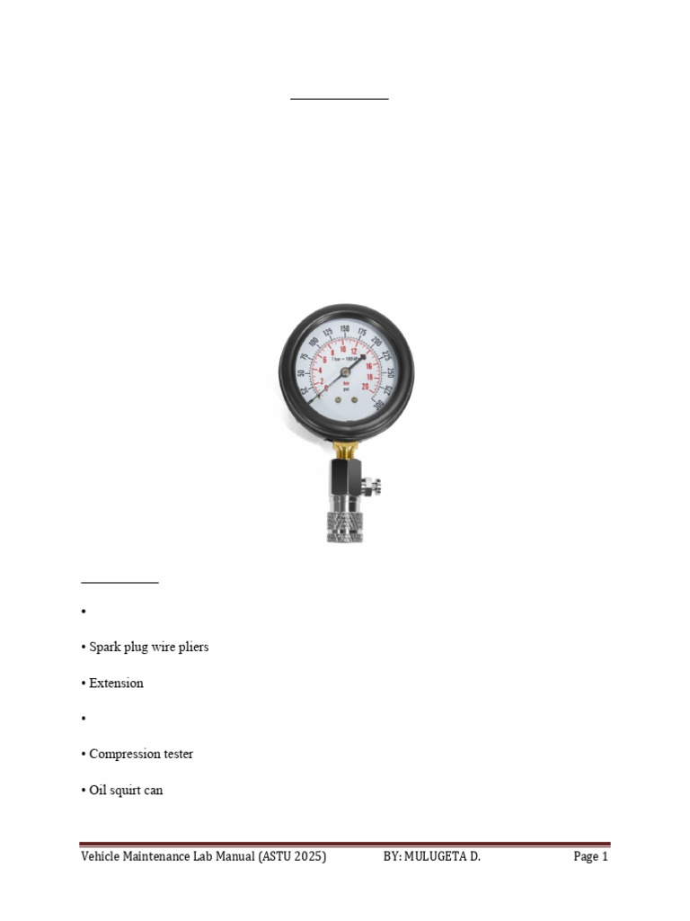 Engine Compression Testing Guide | PDF | Leak | Engines