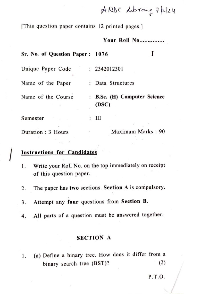 2024 Data Structure | PDF